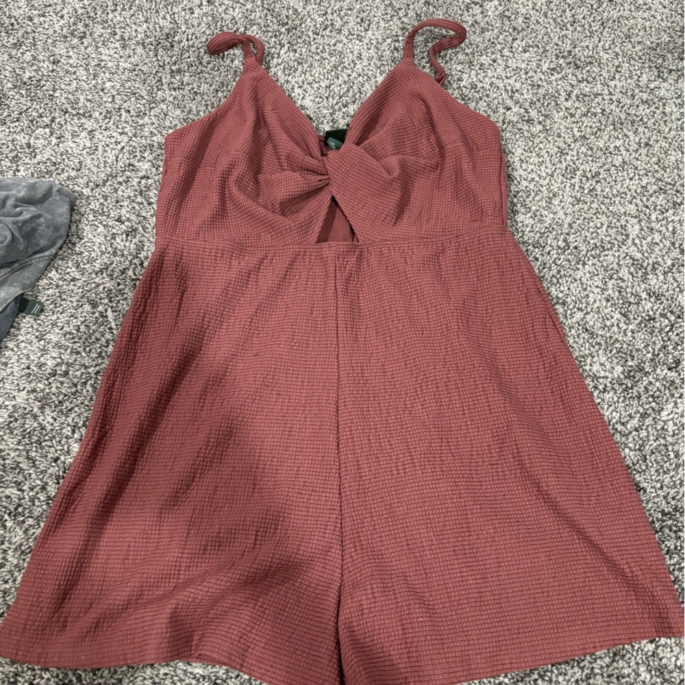 Pink textured romper